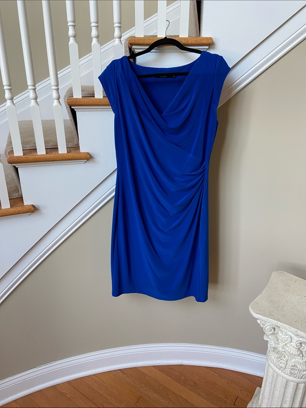Ralph Lauren Royal Blue V-Neck Dress to Dress Up or Down.  Drapes Besutifully.